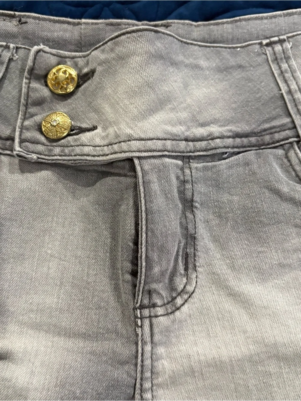 High-Waist Light Gray Women’s Denim Shorts